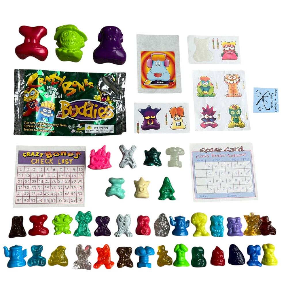 GoGo's Crazy Bones Toys and Game 35-CT Small with 3-CT Large Lot